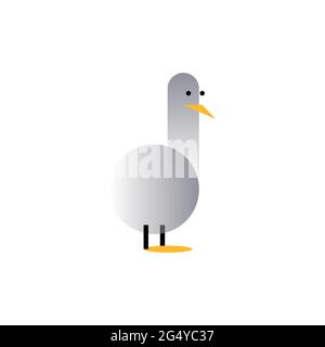 Goose. Vector logo in bold line style Stock Vector