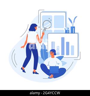 Research of competitors or marketing research - vector abstract illustration. Analysis metaphor. Targeting strategy, consumer behaviour, focus group Stock Vector