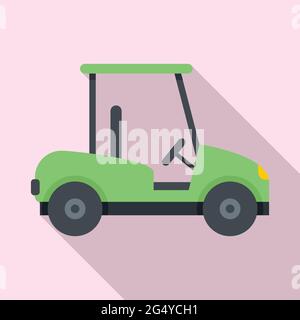 Golf cart bag icon, flat style Stock Vector