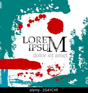 Abstract background for text. With handmade items. Brush strokes. Vector illustration Stock Vector