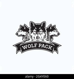 wolf pack exclusive logo Stock Vector