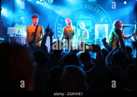 Live Music at the Brudenell Club in Hyde Park, Leeds, England. Stock Photo