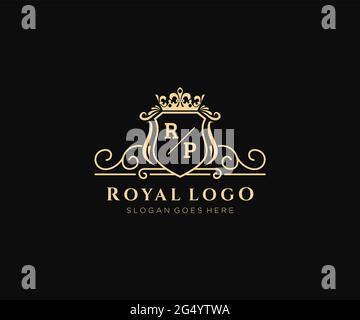RP Letter Initial Luxurious Brand Logo Template Stock Vector Image ...