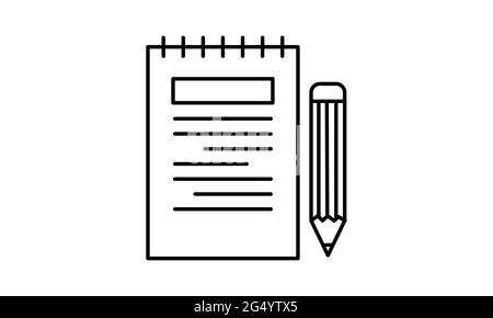 Notepad icon flat vector illustration for graphic and web design. Stock Vector