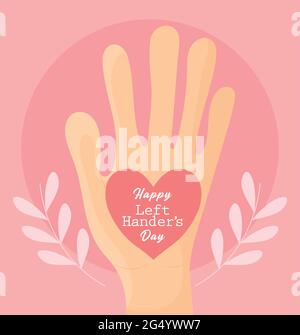 happy left handers day card Stock Vector