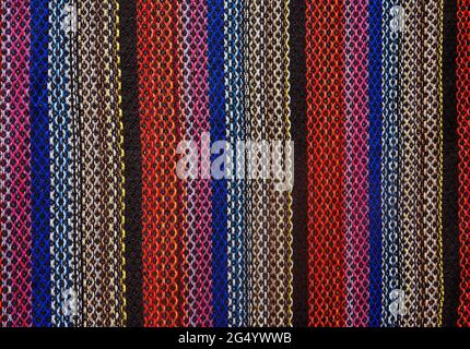 Striped multi colored textile background Stock Photo