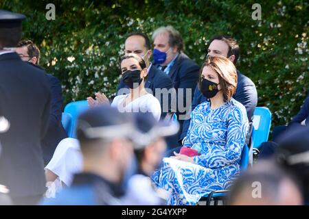 Madrid, Madrid, Spain. 24th June, 2021. Rocio Monasterio attends the delivery of Medals for Professional Merit and the Crosses of Merit on the feast of St. John the Baptist, Patron Saint of the Municipal Police of Madrid at El Retiro Park on June 24, 2021 in Madrid, Spain Credit: Jack Abuin/ZUMA Wire/Alamy Live News Stock Photo