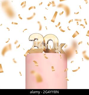 30k social media followers or subscribers celebration background. 3D Rendering Stock Photo