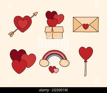 six love icons Stock Vector