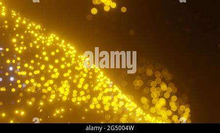 Abstract digital particle wave and light abstract background. High Quality. Abstract glowing swirl of particles background. Galaxy background with Stock Photo