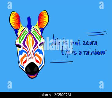Zebra rainbow head vector in beautiful style Stock Vector