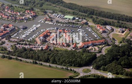 aerial view of housing and marina at Burton Waters Lincoln Stock