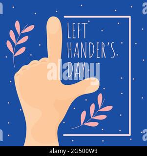 left handers day poster Stock Vector