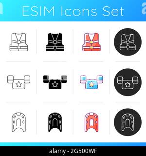 Swimming lessons icons set Stock Vector