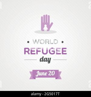 World Refugee Day. Awareness banner. Vector illustration, flat design Stock Vector