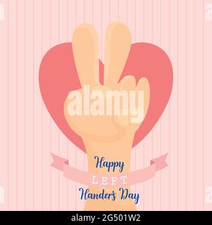 left handers day card Stock Vector