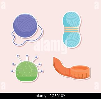 four thread items Stock Vector