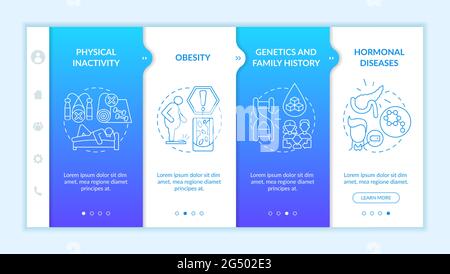 Diabetes effect onboarding vector template Stock Vector