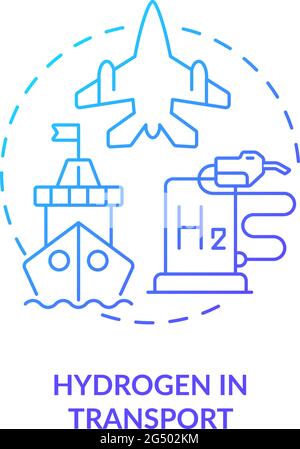 Hydrogen in transport concept icon Stock Vector