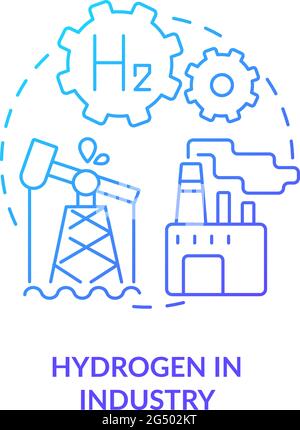 Hydrogen in industry concept icon Stock Vector