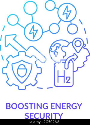 Boosting energy security concept icon Stock Vector