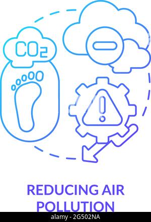 Reducing air pollution concept icon Stock Vector