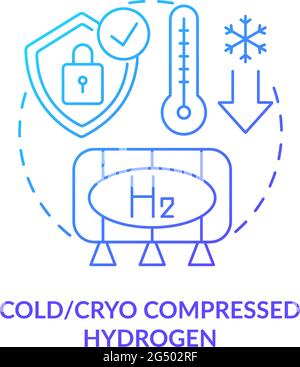 Cold and cryo compressed hydrogen concept icon Stock Vector