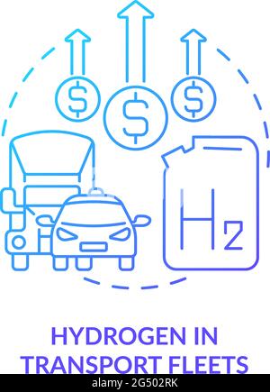 Hydrogen in transport fleets concept icon Stock Vector