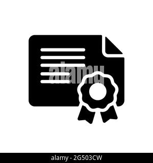 Certified outline glyph icon. Workspace sign. Graph symbol for your web site design, logo, app, UI. Vector illustration, EPS10. Stock Vector