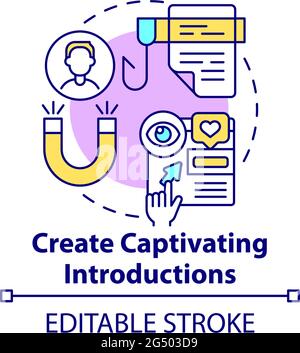 Create captivating introductions concept icon Stock Vector