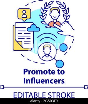Promote to influencers concept icon Stock Vector