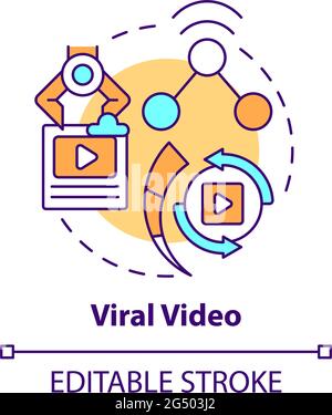 Viral Video outline icon. Thin line concept element from content icons ...