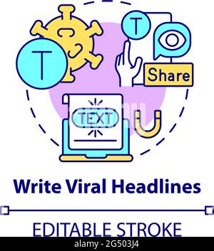 Write viral headlines concept icon Stock Vector