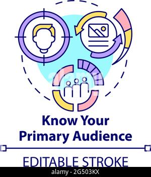 Know your primary audience concept icon Stock Vector