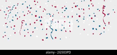 Seamless pattern with confetti for 4th of July celebration Stock Vector