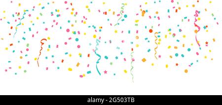 Colorful confetti border frame repeat pattern.  Stock Vector