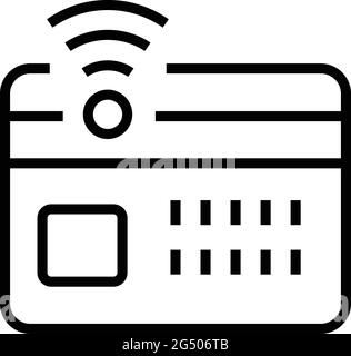 Subway card ticket icon. Outline Subway card ticket vector icon for web design isolated on white background Stock Vector