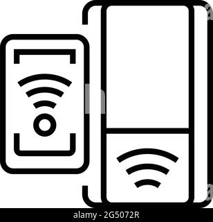 Metro ticket phone icon. Outline Metro ticket phone vector icon for web design isolated on white background Stock Vector