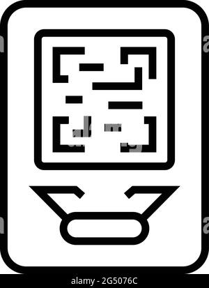 Metro ticket qr code icon. Outline Metro ticket qr code vector icon for web design isolated on white background Stock Vector