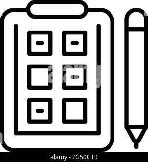 Housewife clipboard icon. Outline Housewife clipboard vector icon for web design isolated on white background Stock Vector