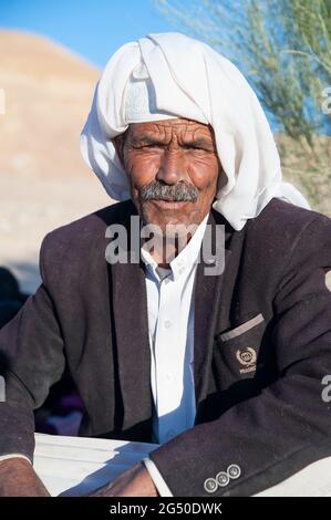 EGYPT, SINAI: Together with Bedouin Soliman Al Ashrab from the Mzaina tribe, 2 camels and 2 dogs did I walk for four days through the desert close to Stock Photo