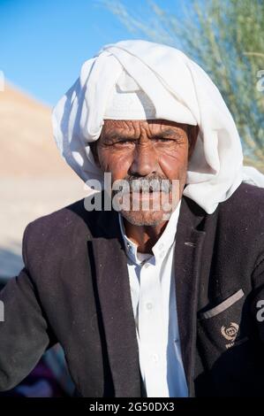 EGYPT, SINAI: Together with Bedouin Soliman Al Ashrab from the Mzaina tribe, 2 camels and 2 dogs did I walk for four days through the desert close to Stock Photo