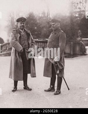 General Field Marshal von Hindenburg and Quartermaster General Ludendorff formed the third Supreme army command from August 1916. De facto they formed Stock Photo