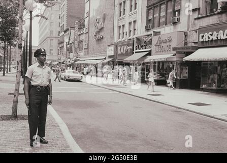 Vintage photo of Black American Policeman, Washington D.C., USA. 21 May 1969 Stock Photo