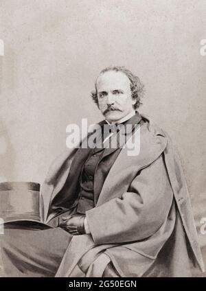 Vintage portrait of F. O. C. Darley. Felix Octavius Carr ('F. O. C.') Darley (June 23, 1822 – March 27, 1888) was an American illustrator, known for h Stock Photo