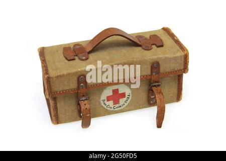 World War II period. Red Army standard military first aid kit. USSR Stock Photo