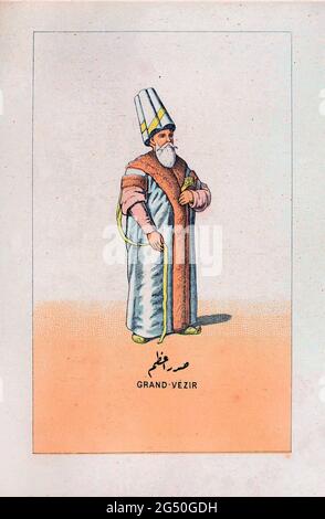 Illustrated history of Turkish Army (Ottoman Empire). Grand Vezir Stock Photo