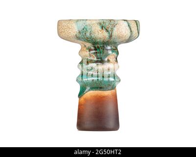 Ceramic bowl for shusha or hookah front view isolated on white background. Stock Photo
