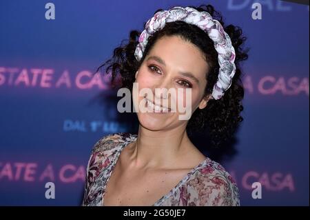 Rome, Italien. 24th June, 2021. The Italian actress Giordana Faggiano during the photocall of the film, State a Casa. Rome (Italy), June 24th 2021. Credit: dpa/Alamy Live News Stock Photo