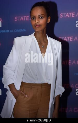 The Italian actress Martina Sammarco during the photocall of the film, State a Casa. Rome (Italy), June 24th 2021. Stock Photo